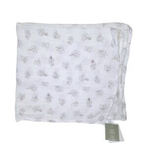 H&M Gray Koala White Muslin Lovey Security Blanket 23" X 25"